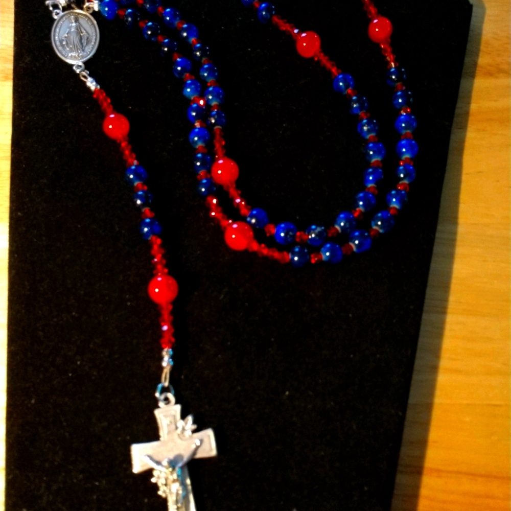 😀 ROSARY Handmade MIRACULOUS CRUCIFIX   36"